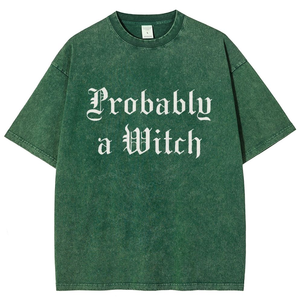 Funny Gothic Blackletter Halloween Washed T-shirt