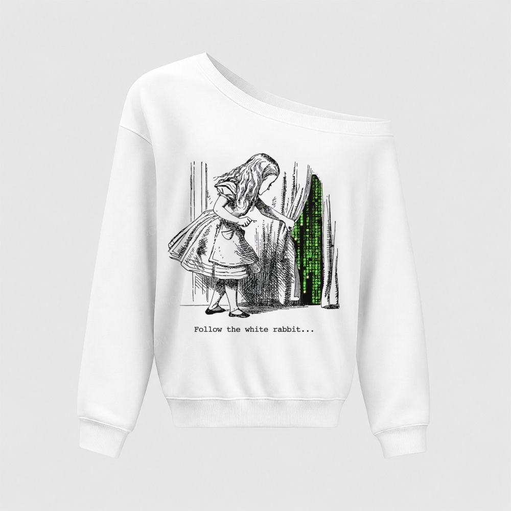Vintage Alice Style Fantasy Off The Shoulder Sweatshirt