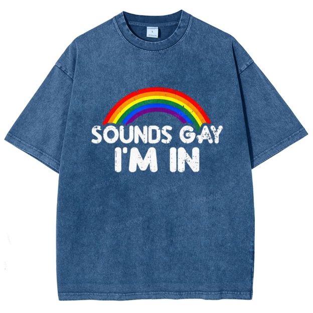 Sounds Gay I'm In Washed T-shirt