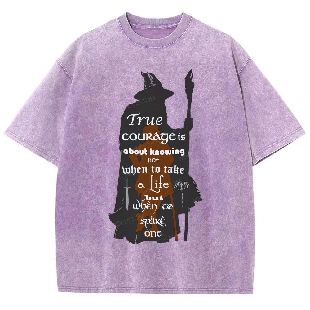 Vintage Fantasy Mage Silhouette Quote Unisex Fit Washed T-Shirt