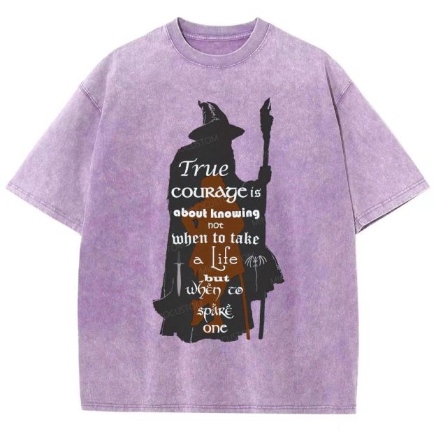 Vintage Fantasy Mage Silhouette Quote Unisex Fit Washed T-Shirt
