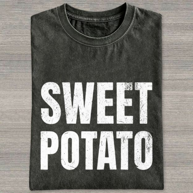 Sweet And Rude Potato Humor Matching Washed T-shirt