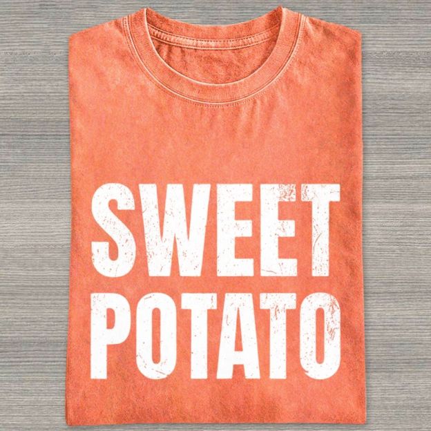 Sweet And Rude Potato Humor Matching Washed T-shirt