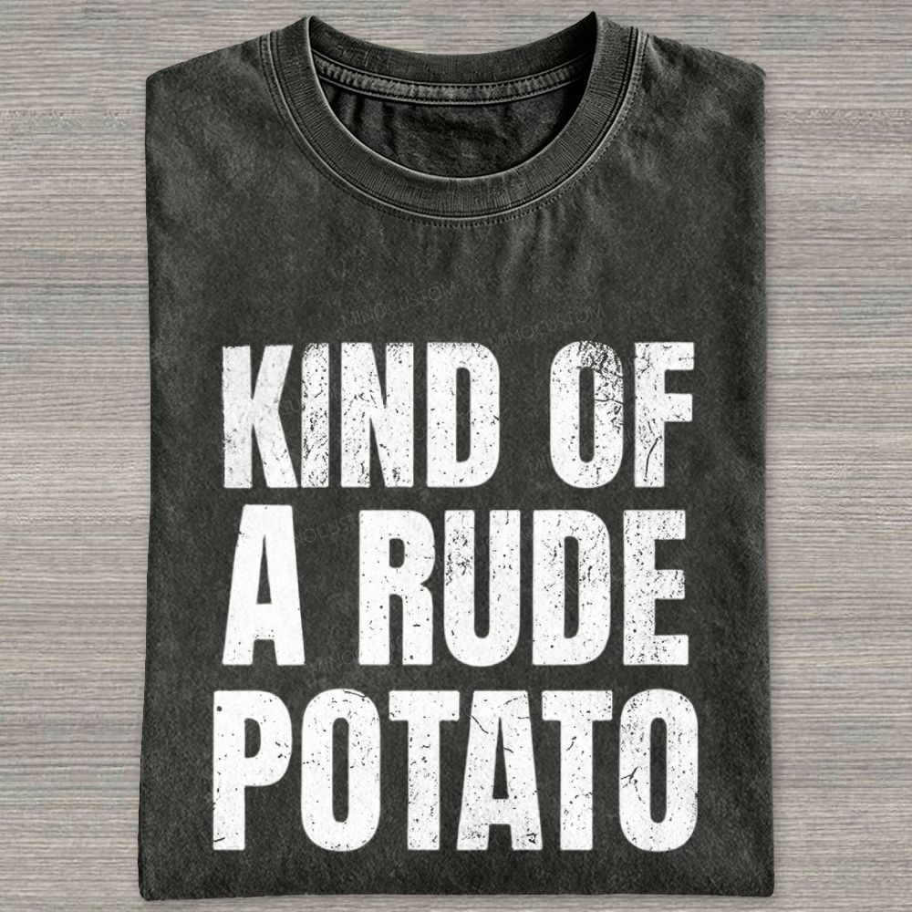 Sweet Potato Kind Of A Rude Potato Matching Couple Vintage Washed T-shirt