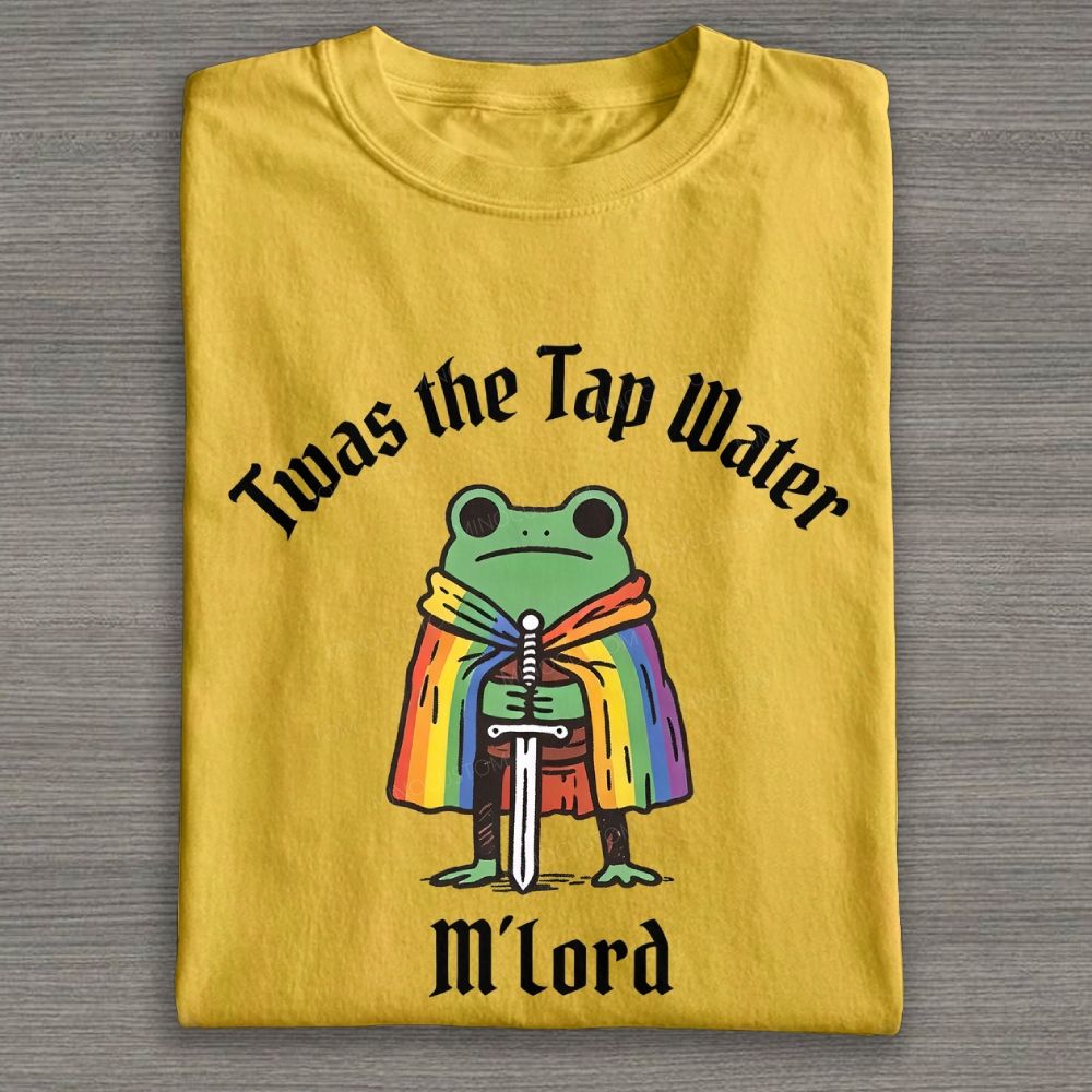 Rainbow Cloak Frog Knight Graphic Cotton T-shirt