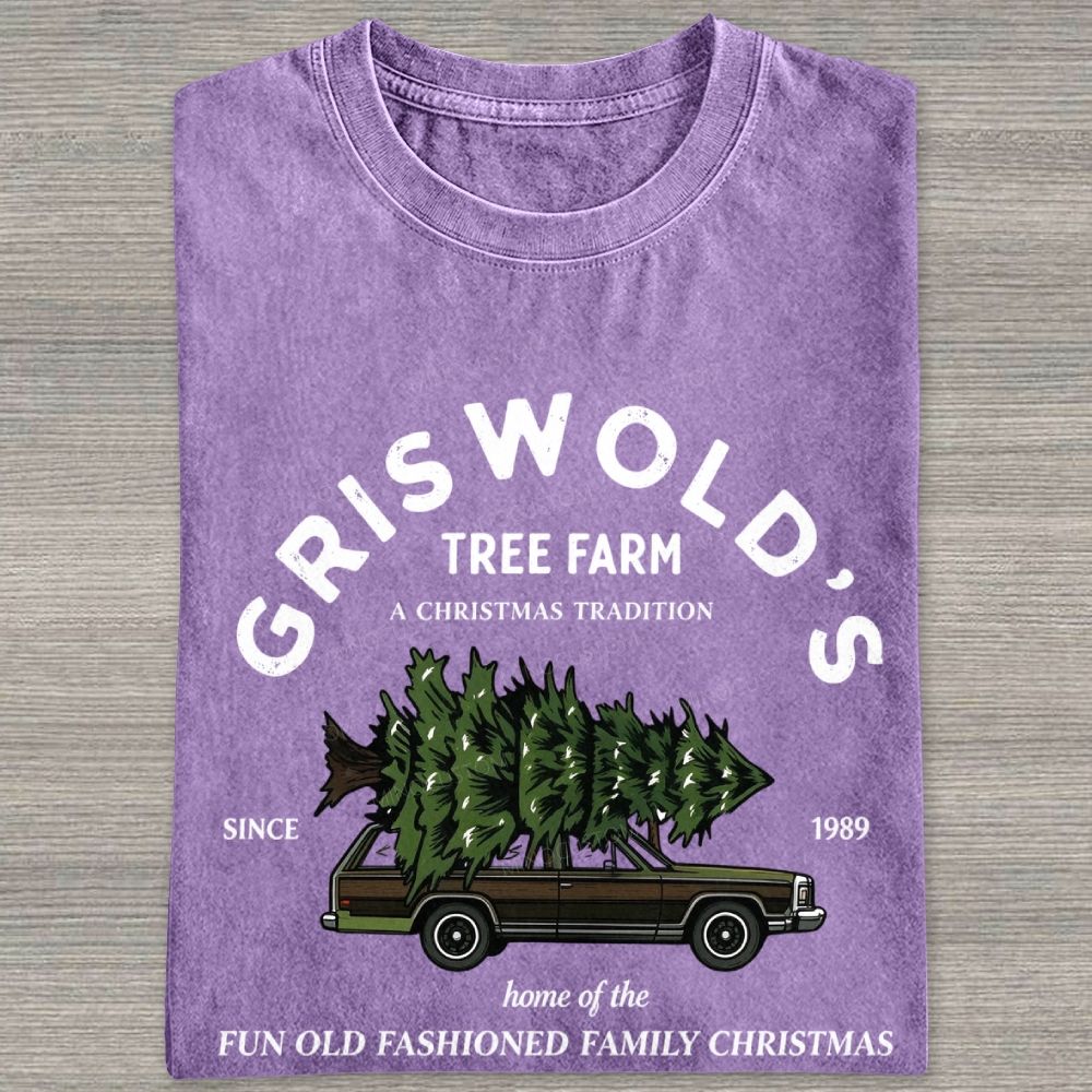 Griswold's Tree Farm Since 1989 Vintage Washed Christmas Washed T-shirt