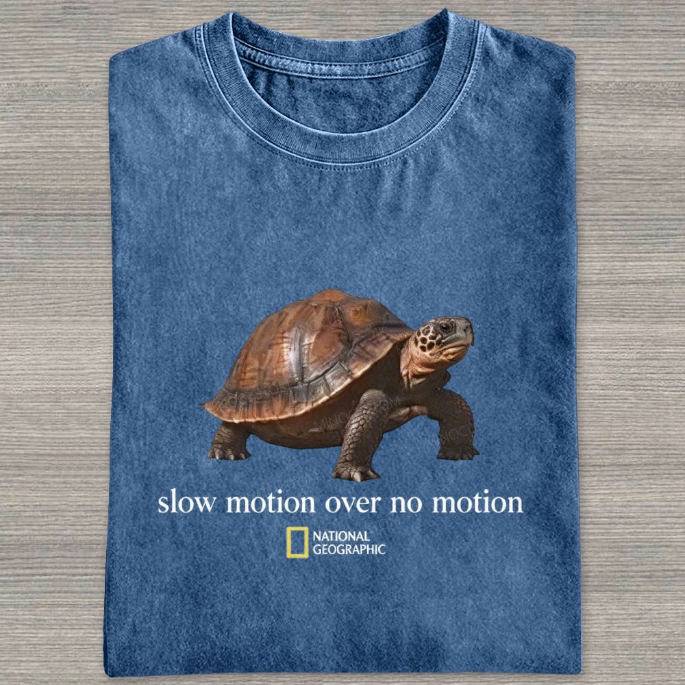 Slow Motion Over No Motion Turtle National Geographic Washed T-shirt