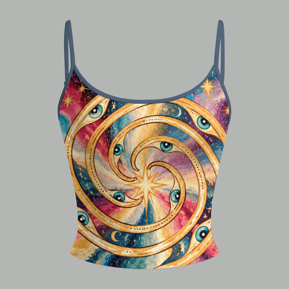Cosmic Spiral Serpent Galaxy Eye Top & Elasticated Trousers Two-Piece Set