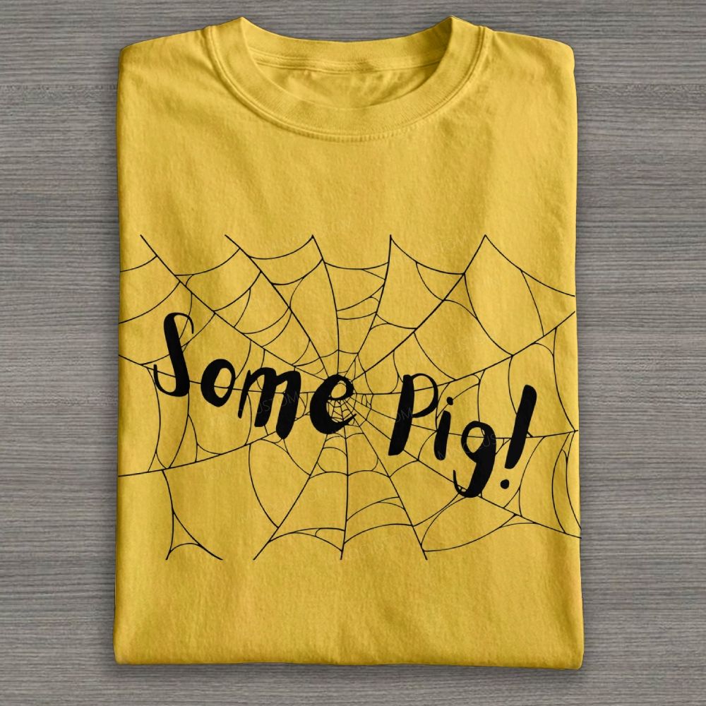 Simple Spider Web Minimal Graphic Cotton T-shirt