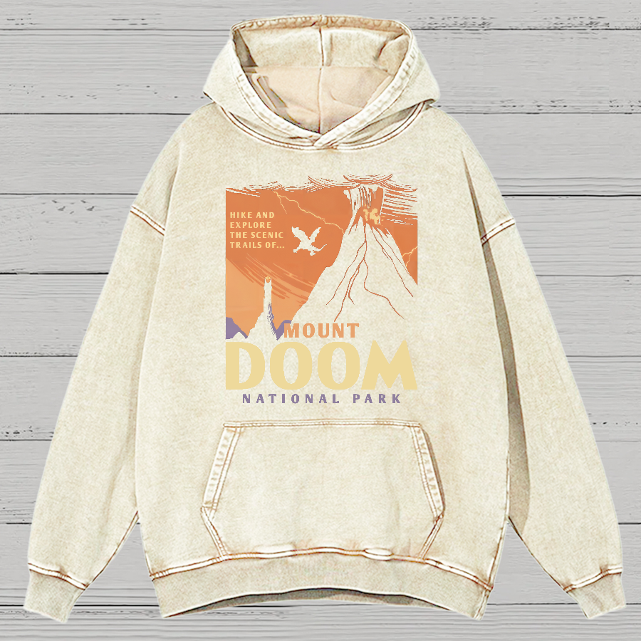 Mount Doom National Park Vintage Distressed Hoodie