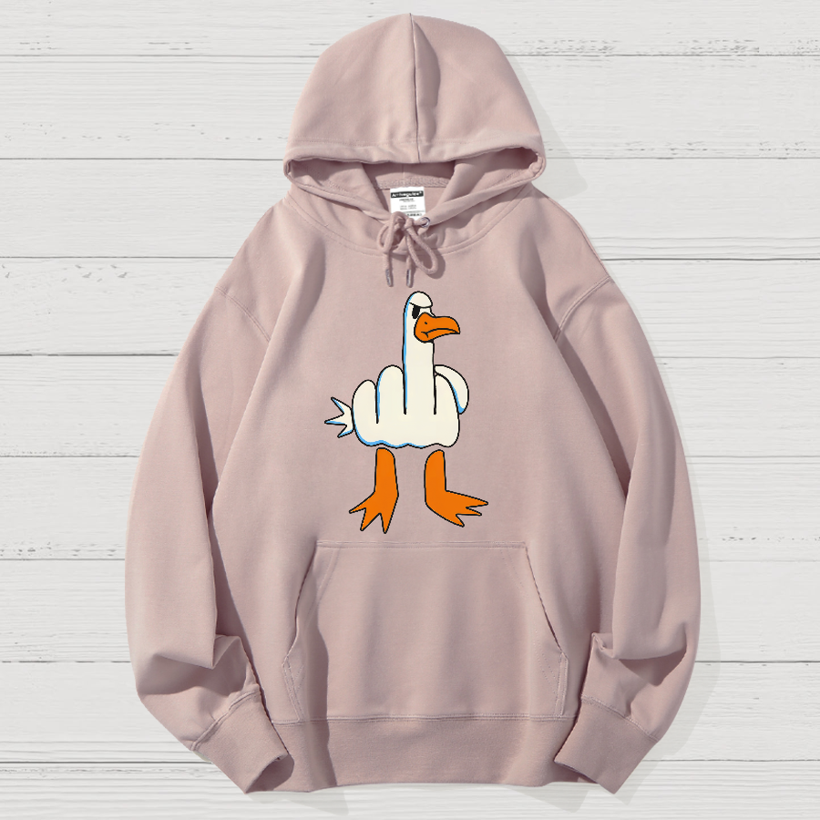Rude Seagull Design Funny Geek Cotton Hoodie
