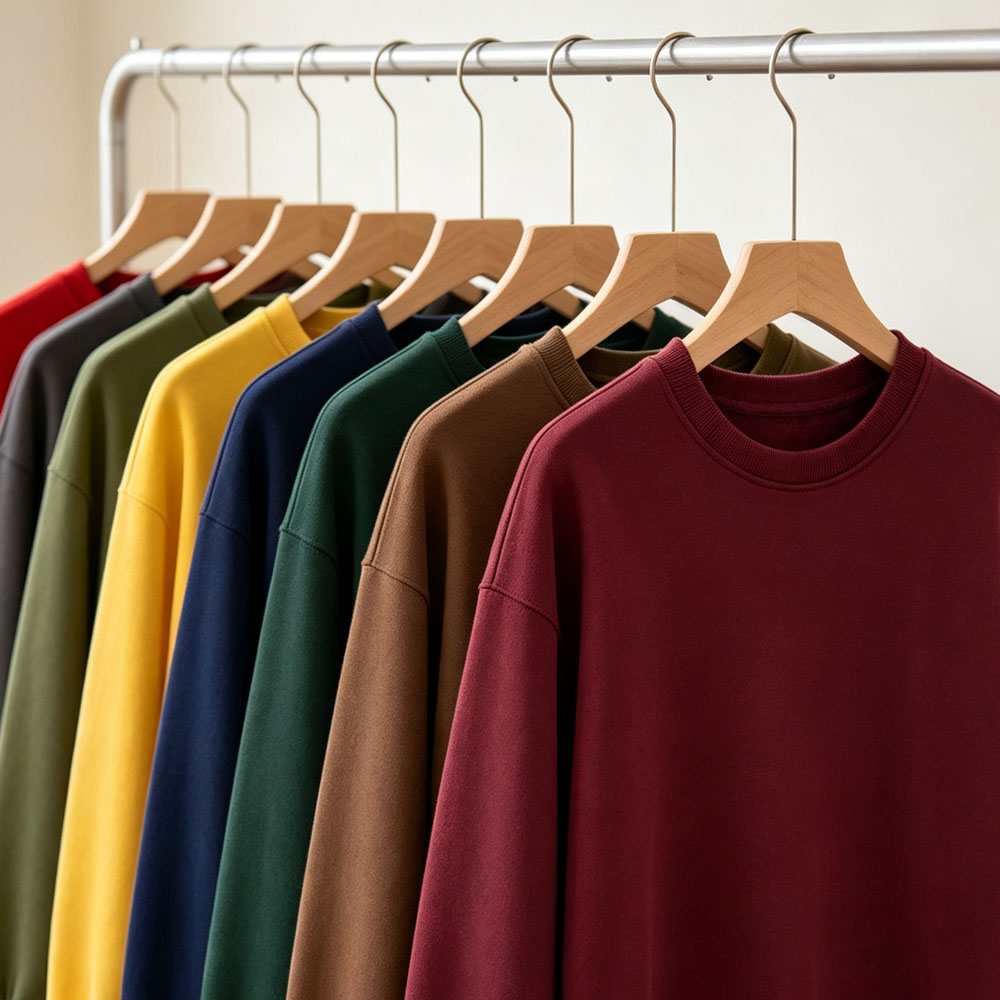 Solid Color Retro Cotton Sweatshirts