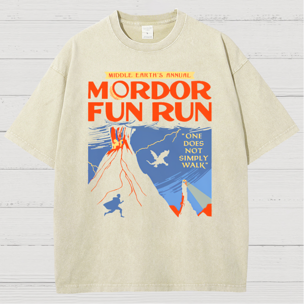 Middleearth's Annual Mordor Fun Run Sarcasm Vintage Distressed T-shirt