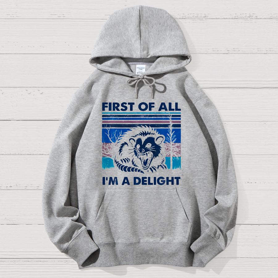 First Of All I'm A Delight Sarcastic Geek Cotton Hoodie