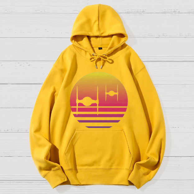 Tie Fighter Sunset Geek Cotton Hoodie
