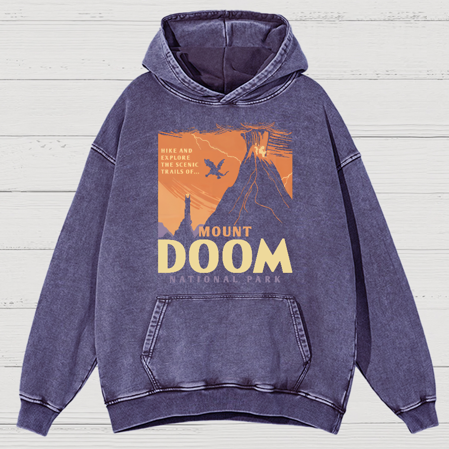Mount Doom National Park Vintage Distressed Hoodie