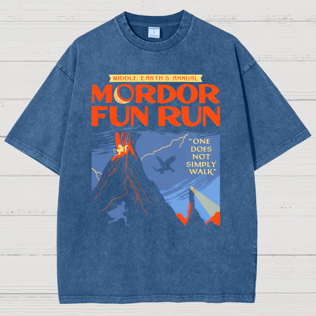Middleearth's Annual Mordor Fun Run Sarcasm Vintage Distressed T-shirt
