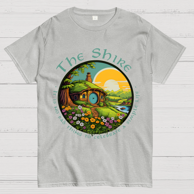 The Shire Home Middle Earth Wizard Journey Fellowship Elvish Bookish Geek T-Shirt
