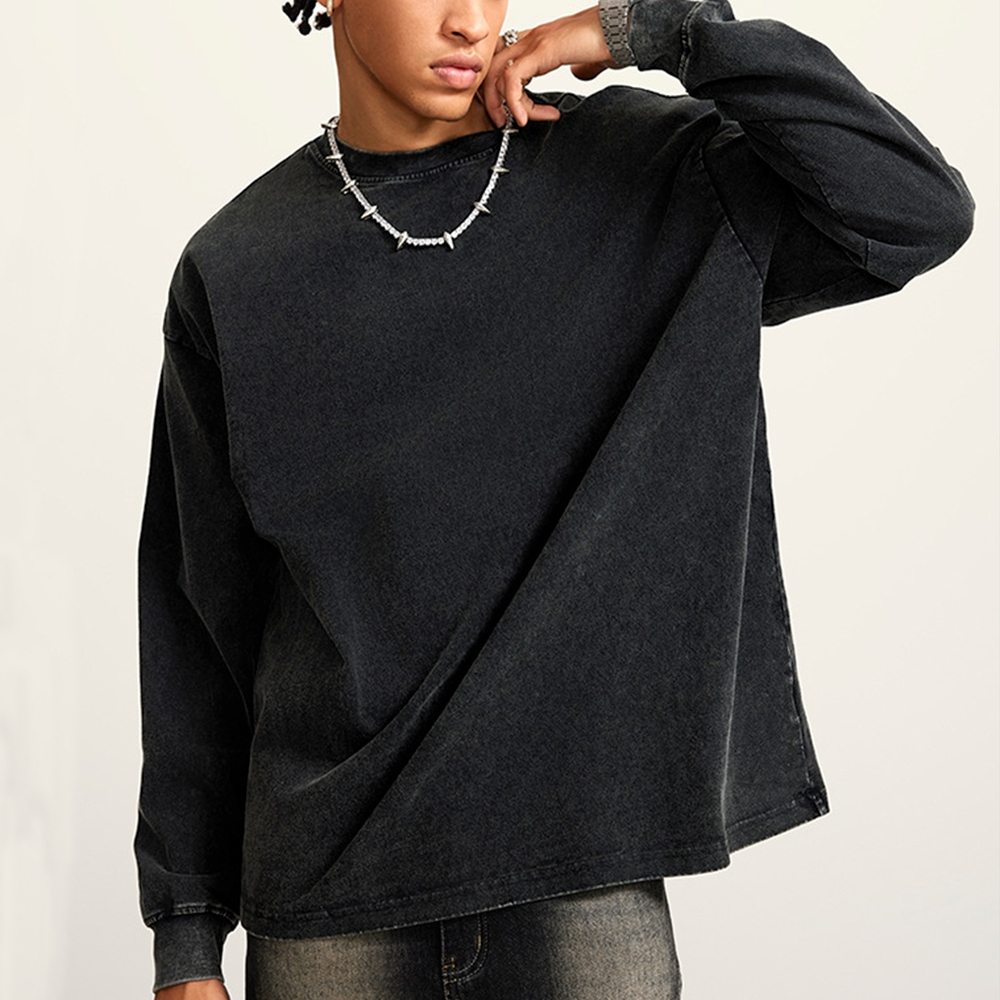 Vintage Classic Washed Long-Sleeved T-Shirt