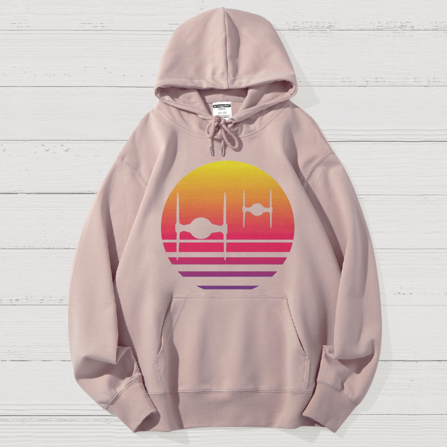 Tie Fighter Sunset Geek Cotton Hoodie