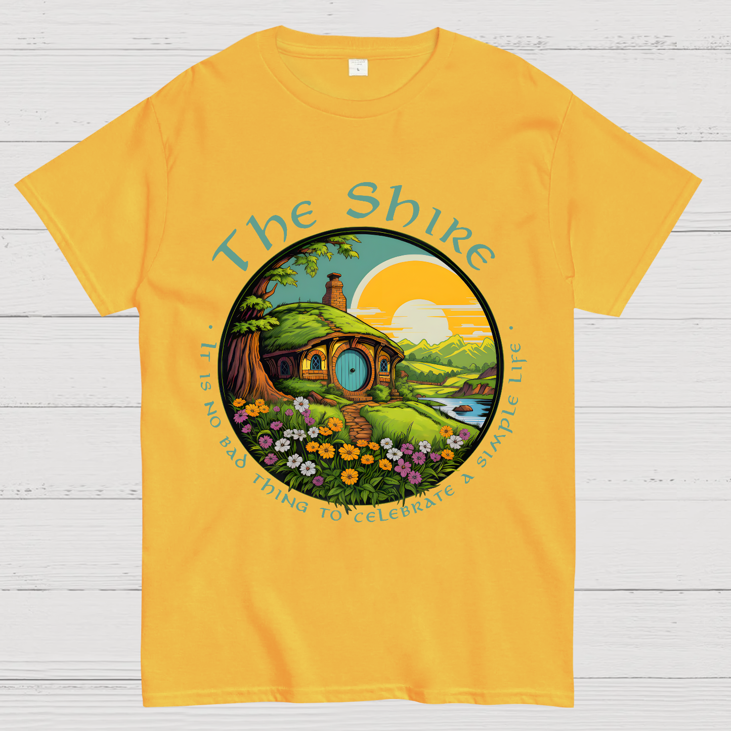 The Shire Home Middle Earth Wizard Journey Fellowship Elvish Bookish Geek T-Shirt