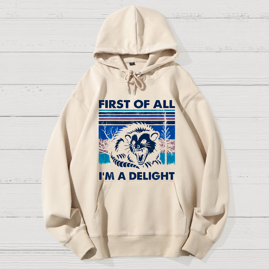 First Of All I'm A Delight Sarcastic Geek Cotton Hoodie