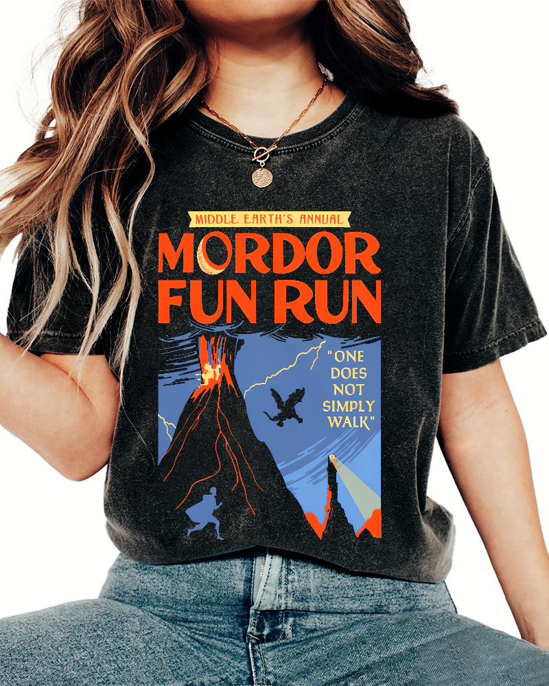 Middleearth's Annual Mordor Fun Run Sarcasm Vintage Distressed T-shirt
