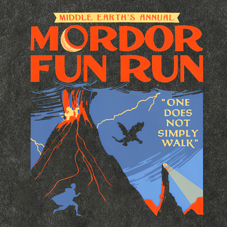 Middleearth's Annual Mordor Fun Run Sarcasm Vintage Distressed T-shirt
