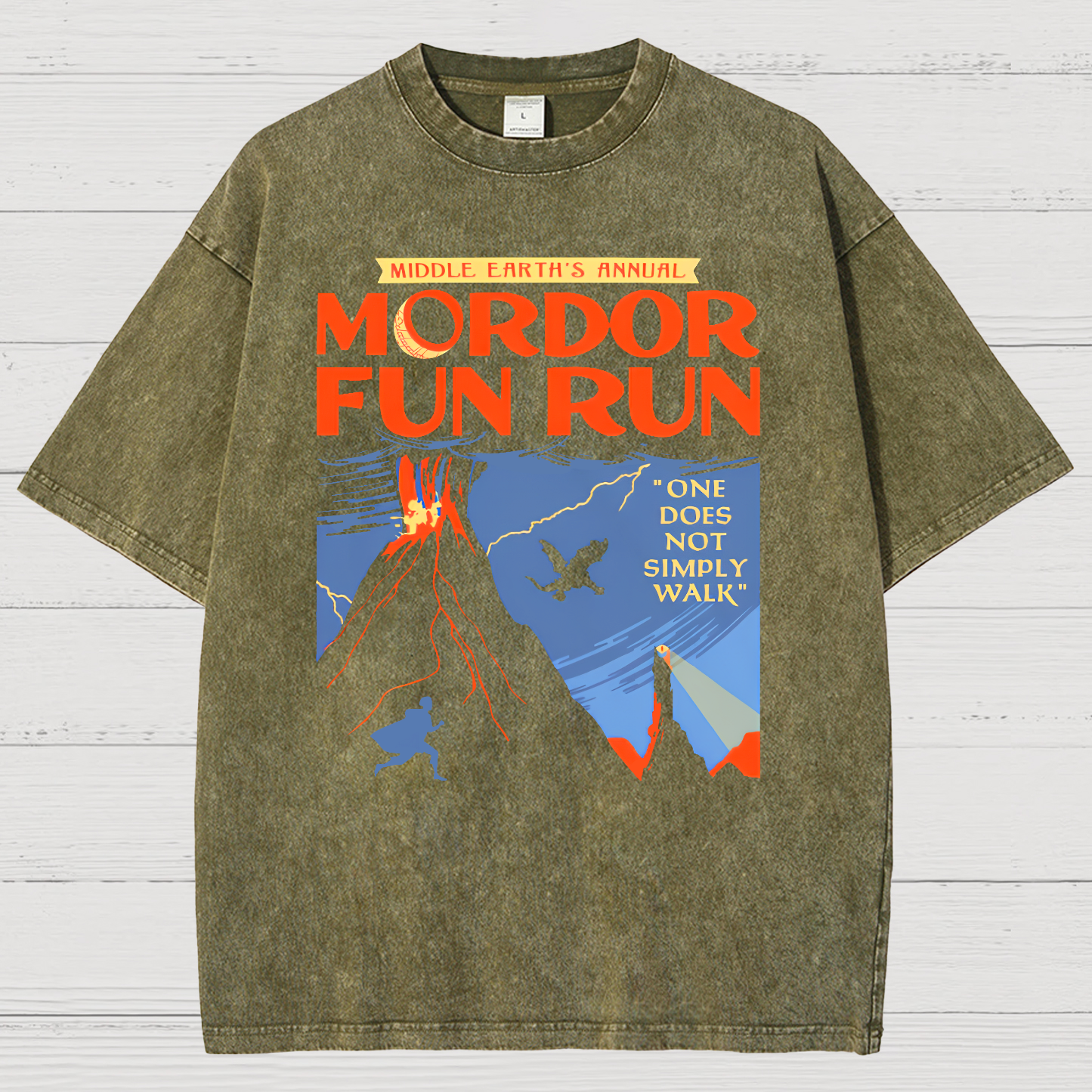 Middleearth's Annual Mordor Fun Run Sarcasm Vintage Distressed T-shirt