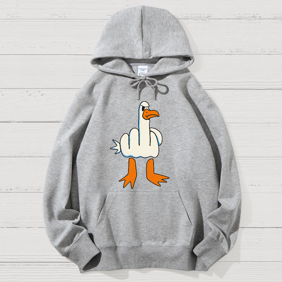 Rude Seagull Design Funny Geek Cotton Hoodie