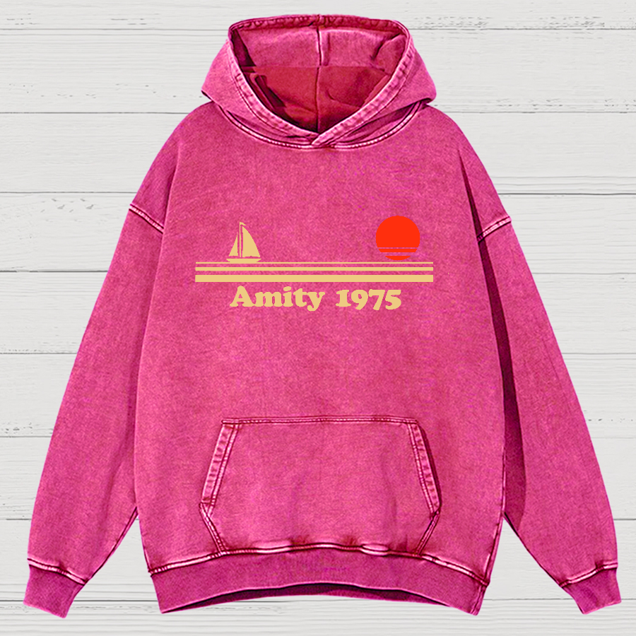 Amity Island 1975 Vintage Distressed Hoodie