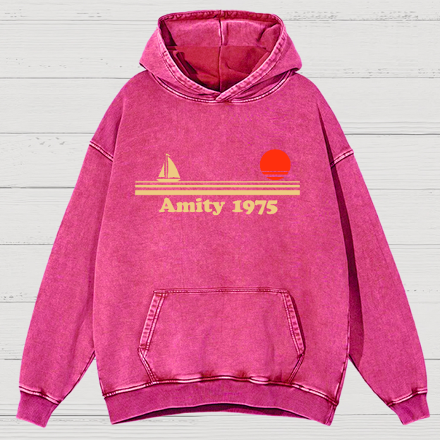Amity Island 1975 Vintage Distressed Hoodie