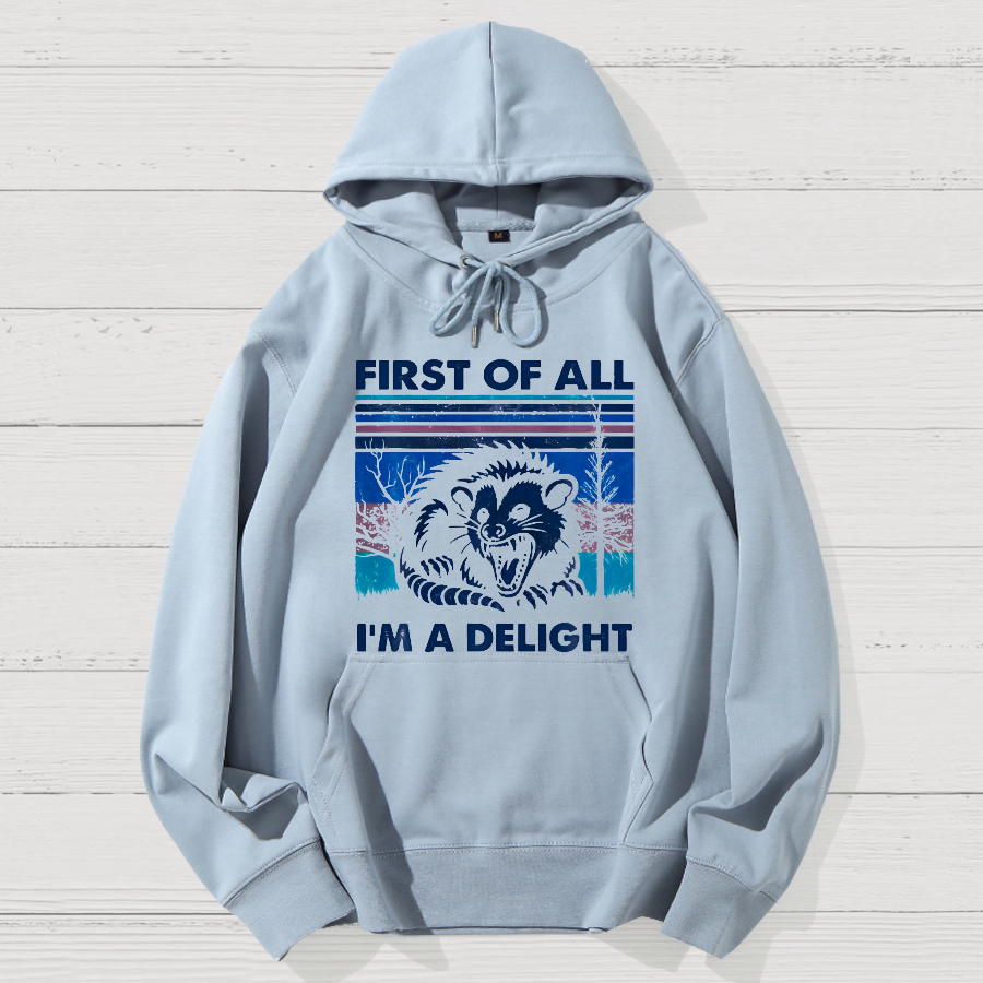 First Of All I'm A Delight Sarcastic Geek Cotton Hoodie