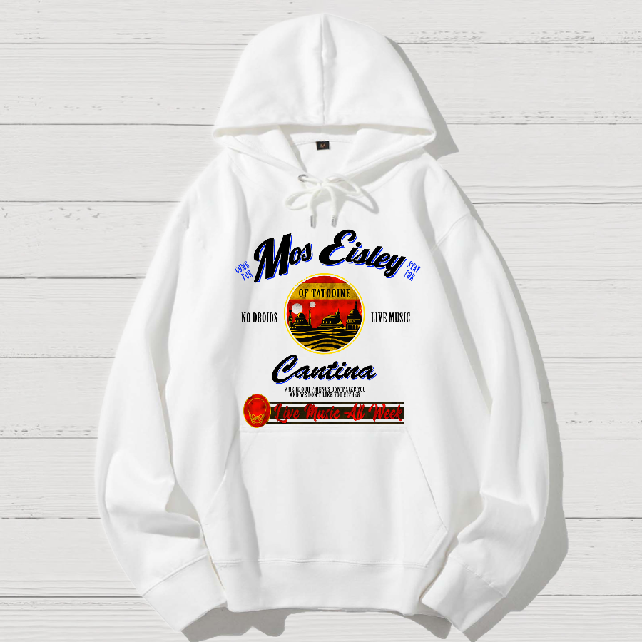 Mos Eisley Cantina Tatooine Graphic Star Battles Print Geek Cotton Hoodie