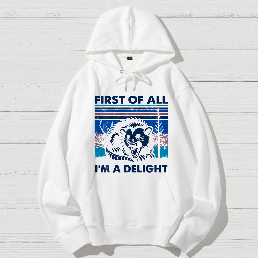 First Of All I'm A Delight Sarcastic Geek Cotton Hoodie