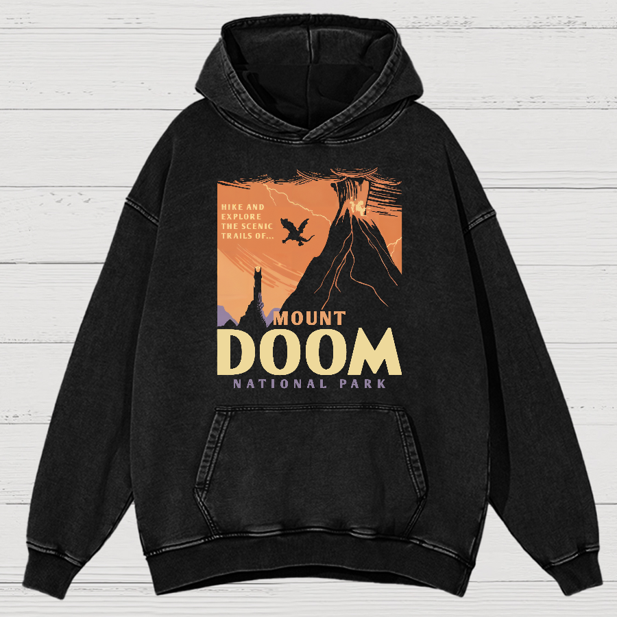 Mount Doom National Park Vintage Distressed Hoodie