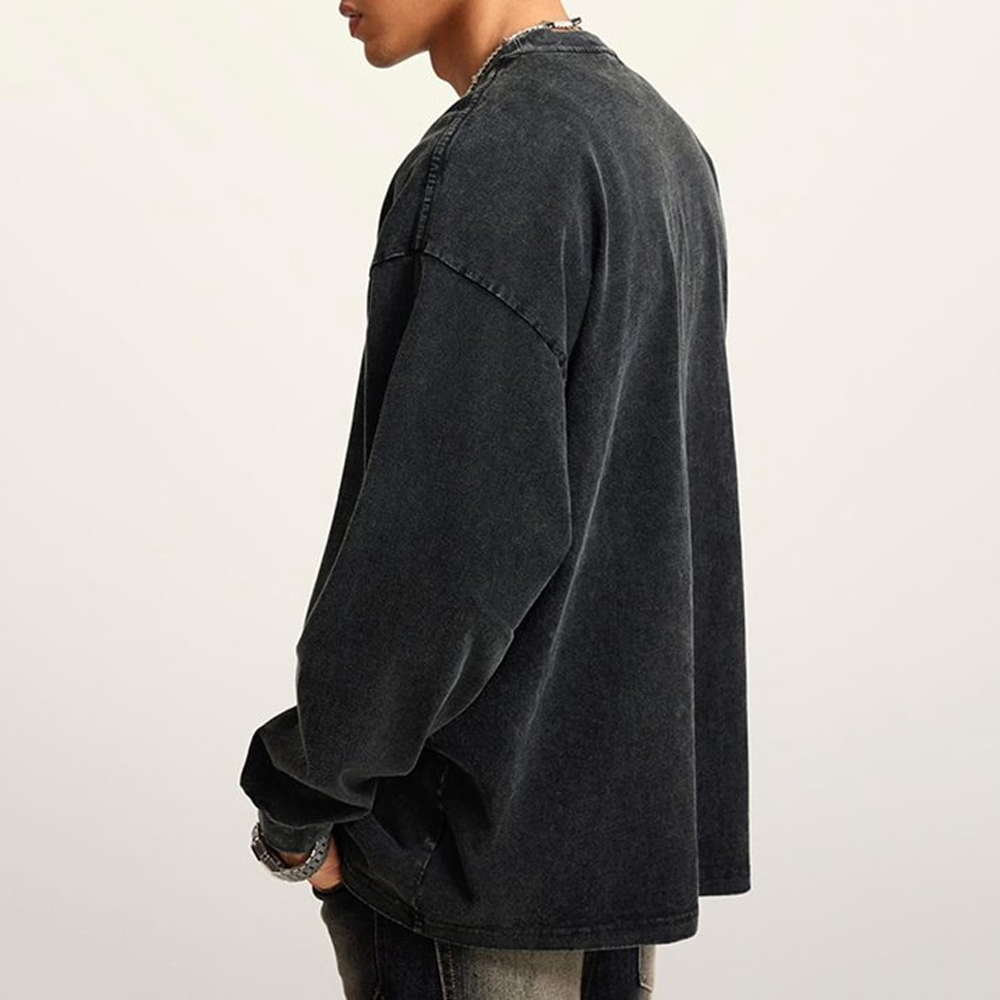 Vintage Classic Washed Long-Sleeved T-Shirt