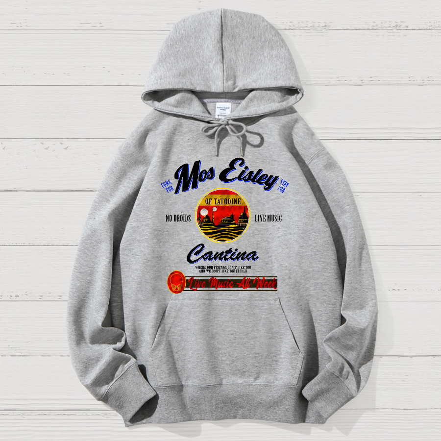 Mos Eisley Cantina Tatooine Graphic Star Battles Print Geek Cotton Hoodie