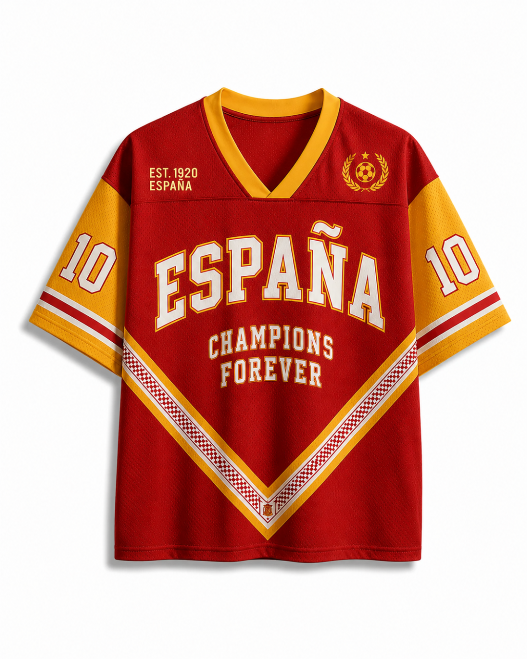Spain 10 Vintage Soccer Mesh Jersey