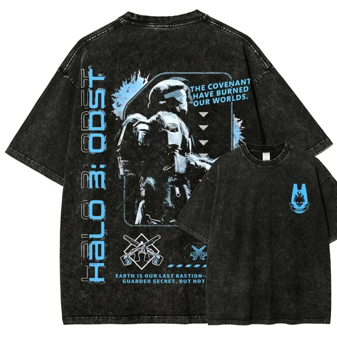 Vintage Wash Master Chief Spartan Washed T-Shirt 