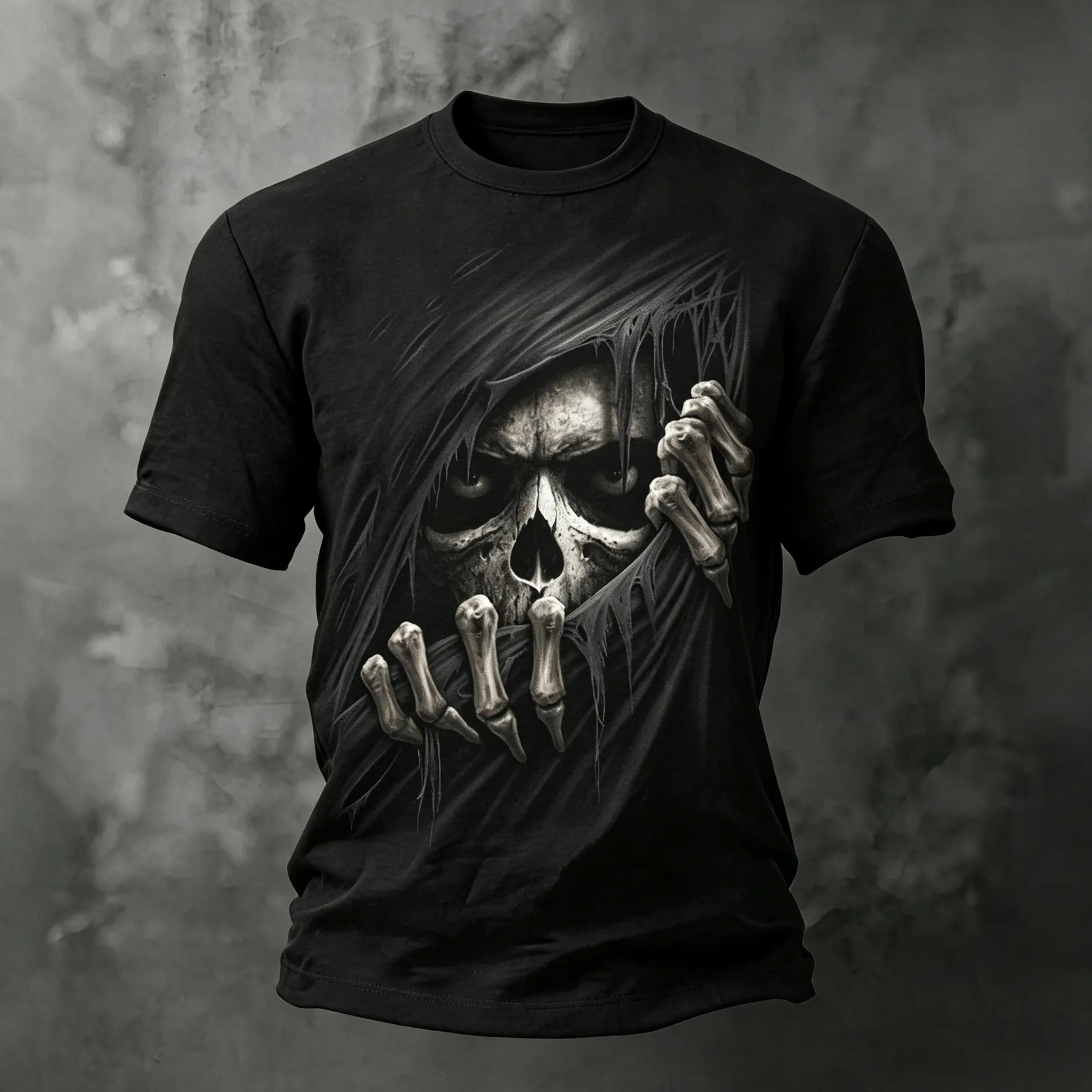 Men's Halloween Skull 3d Print Crew Neck Short Sleeve T-shirt