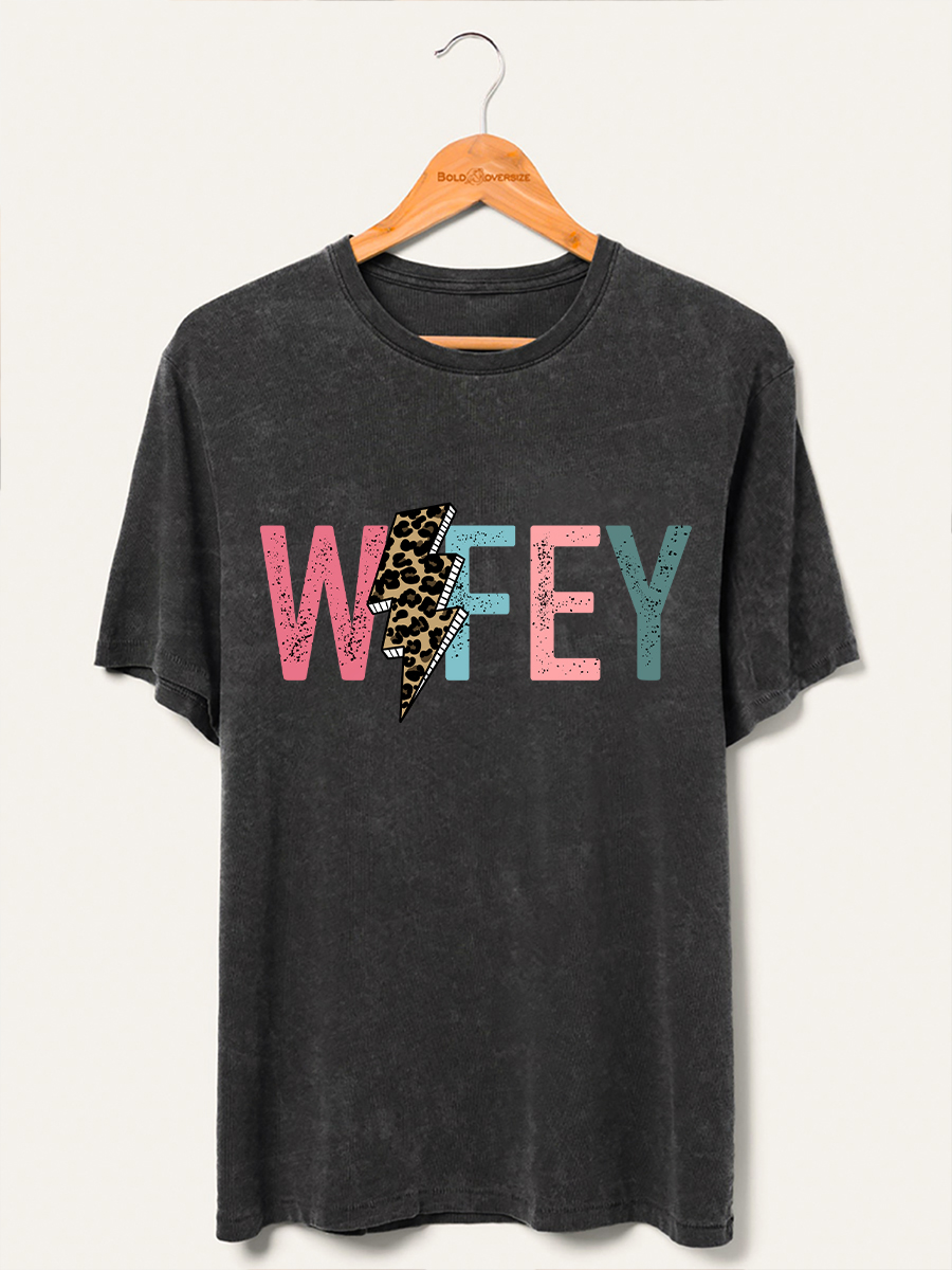 Vintage Wifey Graphic Washed T-Shirt – MinoCustom