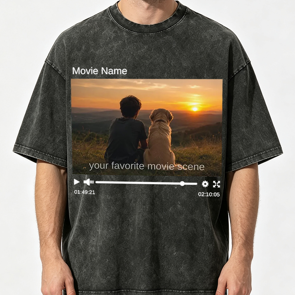 Custom Movie Scene, Movie Lover Gift Washed T-Shirt 