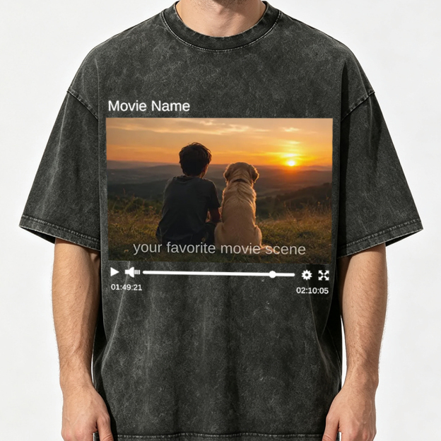 Custom Movie Scene, Movie Lover Gift Washed T-Shirt 