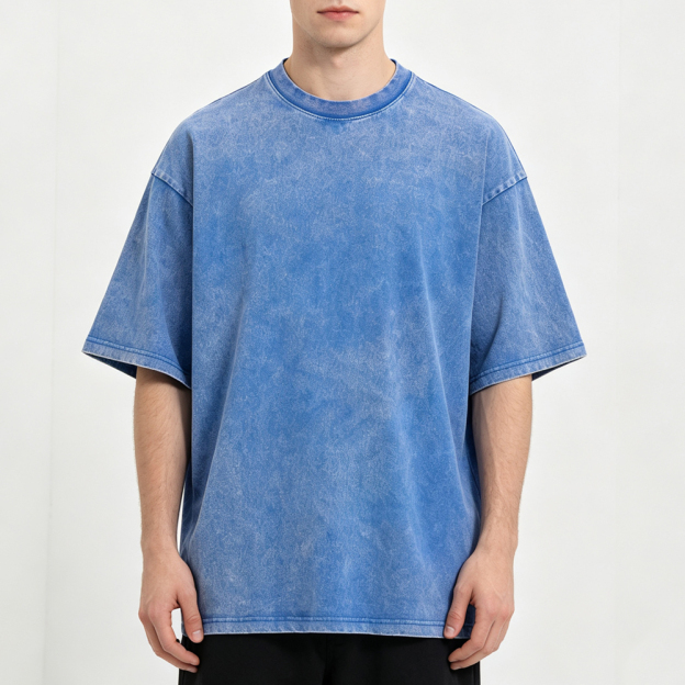 Customized Retro Style  Washed T-Shirt 