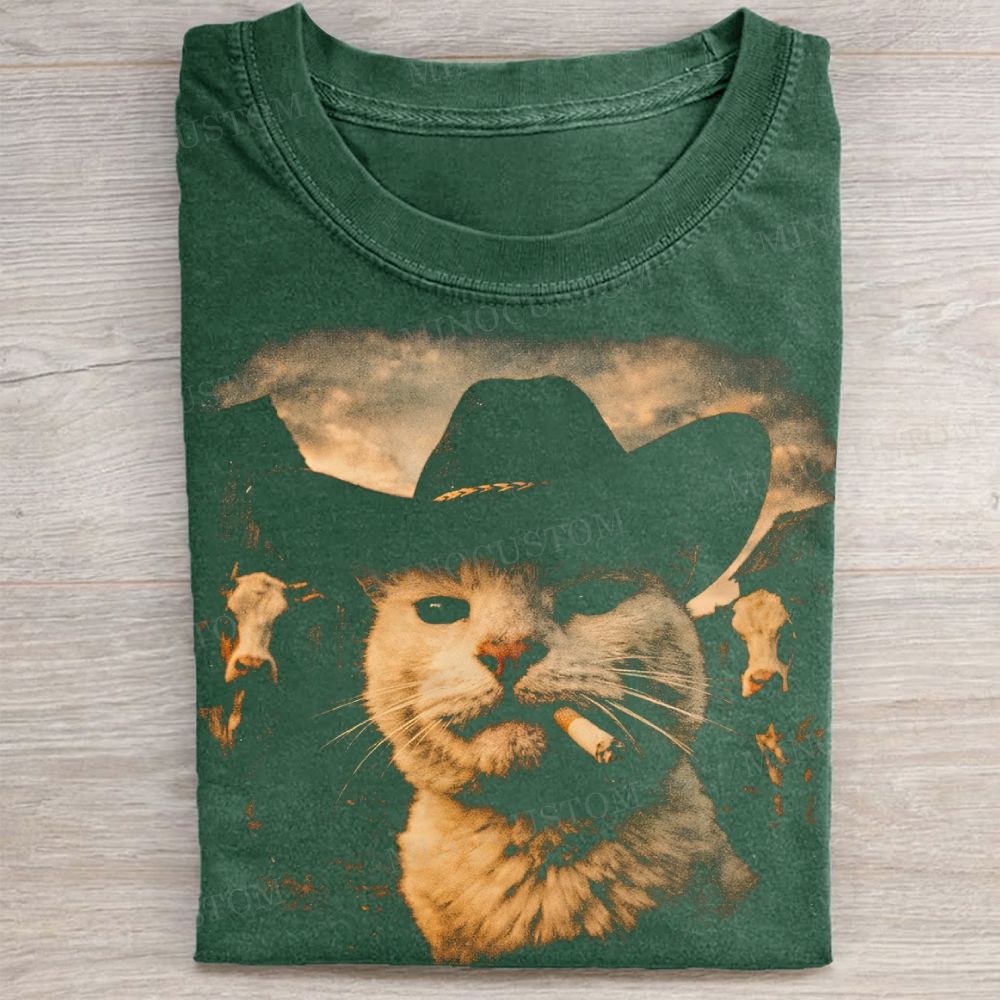 Funny Cowboy Cat T-shirt