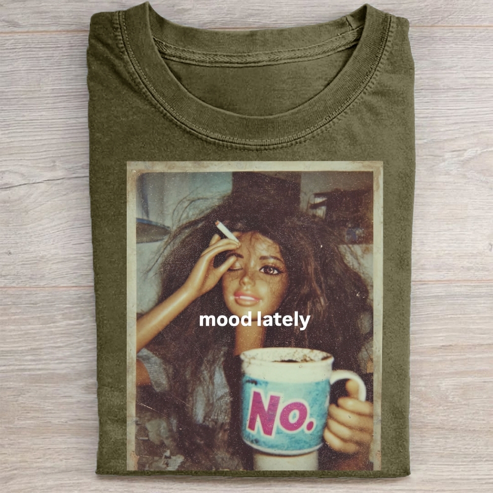 Funny Doll Face Meme Washed T-Shirt