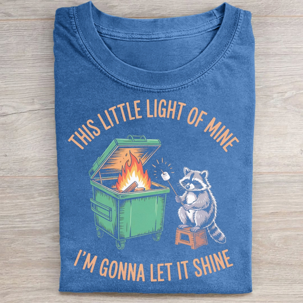 Dumpster Fire Raccoon Washed Tee