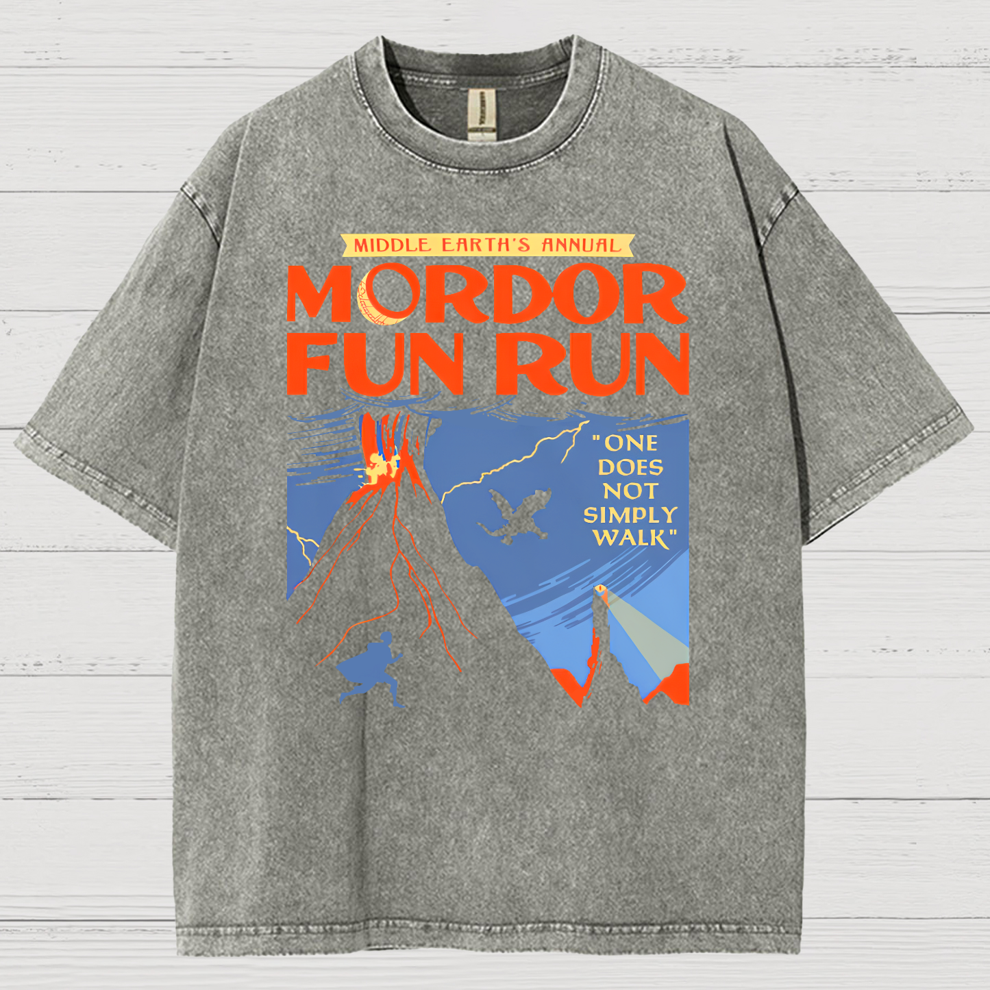 Middleearth's Annual Mordor Fun Run Sarcasm Vintage Distressed T-shirt