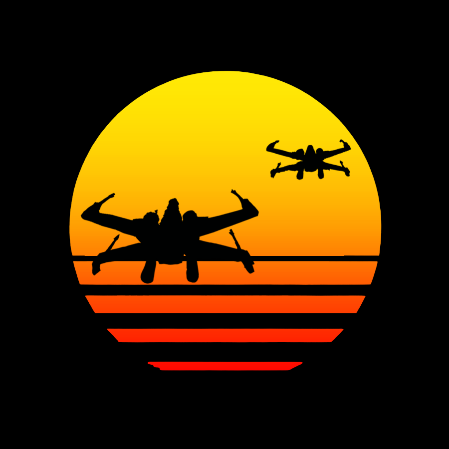 Tie Fighter Sunset Geeky T-Shirt